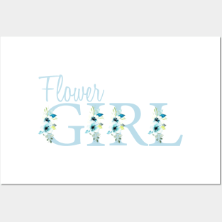 Flower girl design in blue Posters and Art